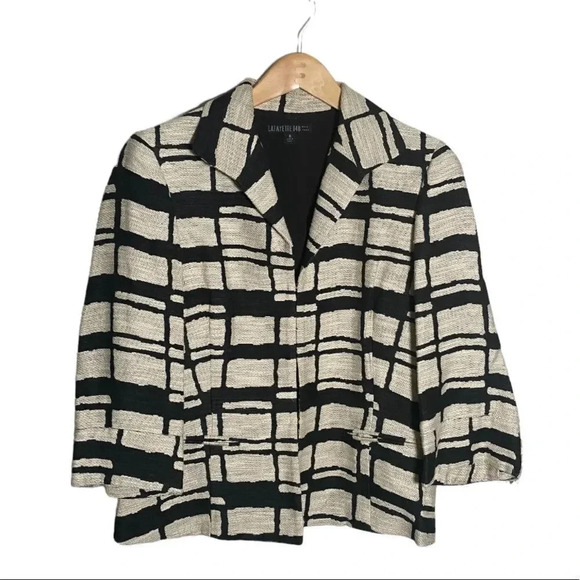 Lafayette 148 Abstract Print One Button Blazer - Picture 1 of 6